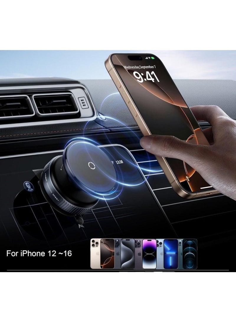 حامل هاتف مغناطيسي يعمل بالشفط الفراغي. حامل هاتف مغناطيسي قوي، متعدد الوظائف، قابل للدوران 360 درجة، مناسب لجميع أنواع الهواتف. - Image 2